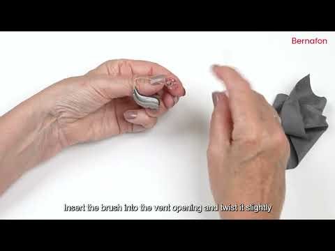 How to clean ear moulds for RITE hearing aids, Bernafon Alpha XT miniRITE, English Master with subs