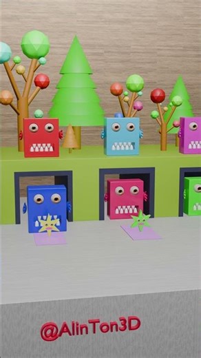 Even more little monsters 😆🫣🟩 #alinton3d