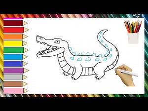 Draw and Color a Cute Crocodile | Coloring Page for Kids | Boost Your Child’s Creativity
