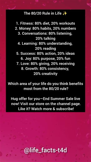 The 80/20 Rules in life#shorts