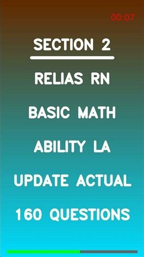 Relias RN Basic Math Ability La Update Actual 160 Questions Latest