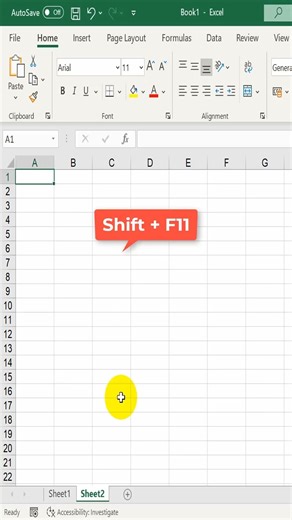How to create a new worksheet in Excel #shorts #viral #exceltips