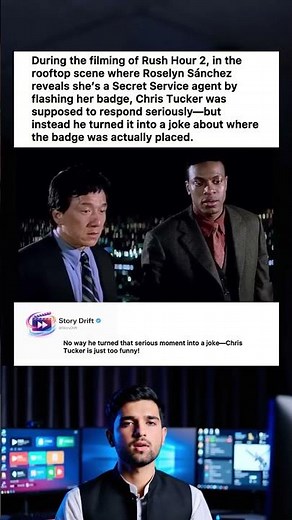 During the filming of Rush Hour 2, in the rooftop scene where Roselyn Sánchez reveals