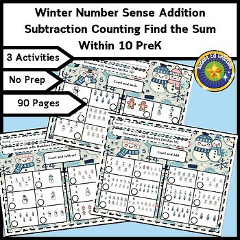 Winter Addition Subtraction Counting Math 10 Fact Fluency Logic Puzzle Number