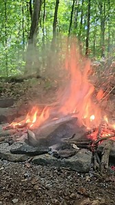 What happens when you heat up creek rocks on a fire #outdoors #camping #outdoorlife #selfreliance #wildernessliving #campfire #reels #bushcraft #survival | WoodsBound Outdoors