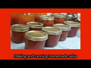 Making and canning homemade salsa