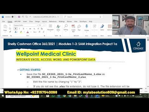 Shelly Cashman Office 365/2021 Modules 1-3 SAM Integration Project 1a | Wellpoint Medical Clinic