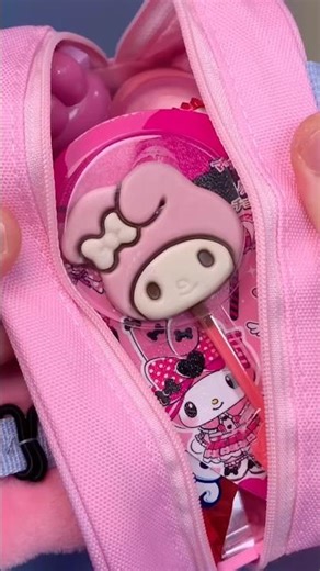 Satisfying asmr pink snack bag packing candy jelly gummy chocolate food mukbang