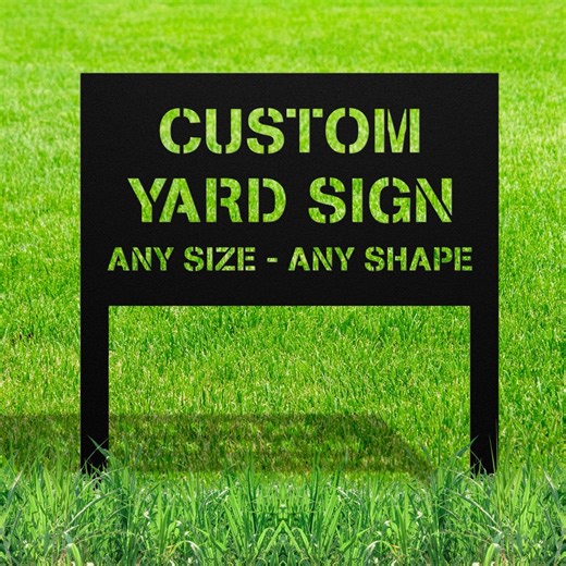 Custom Metal Sign With Stakes, Personalized Family Name Yard Sign, Promotional Lawn Sign, Driveway Decor, Garden Stake, Outdoor Decor - Etsy