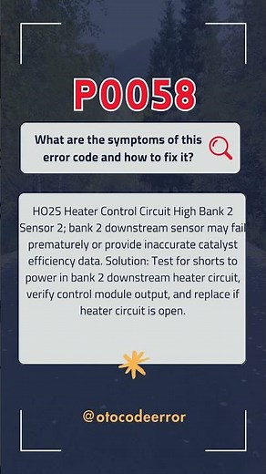 P0058 ERROR CODE - HOW TO FIX ERROR?
