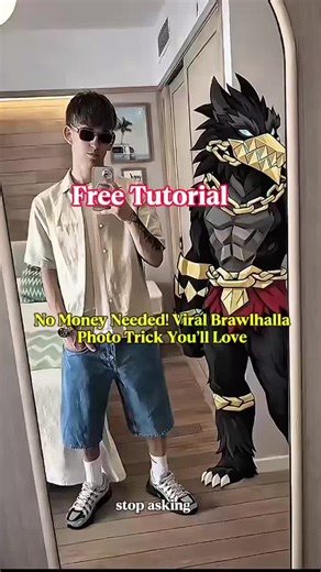 Brawlhalla Character Photo Tutorials How to take a photo with your Brawlhalla character Photos of a person with Brawlhalla Photo with Brawlhalla character tutorial Photos of your Brawlhalla avatar How to get a photo of your Brawlhalla character Brawlhalla person photos (real-person & game character) Tutorial on how to make a Brawlhalla photo Tutorial for making these viral Brawlhalla photos How to make a Brawlhalla photo tutorial with ChatGPT Brawlhalla