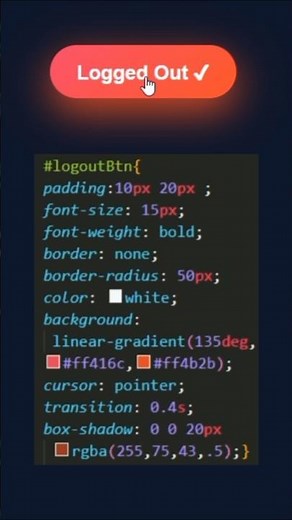 Animated Stylish Logout Button Using HTML, CSS & JavaScript | Modern UI Button Design