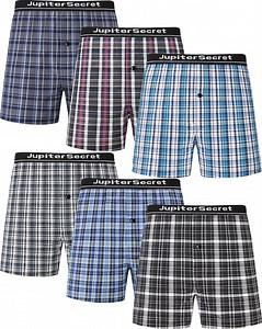 Onimisc Men's Woven Boxer Shorts Cotton Plaid Boxers for Men Underwear with Button Fly, 6 Pack - Walmart.com