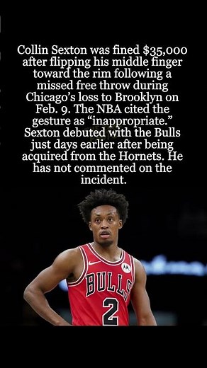 Bulls Guard Collin Sexton Fined $35K for Obscene Gesture #CollinSexton #ChicagoBulls #NBA #Fined
