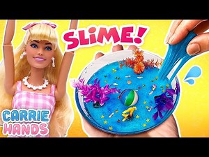 Barbie Throws A SUPER Slime Pool Party | Carrie Hands Gets Crafty