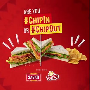 Whether you enjoy that extra Simba flavour on the side, or inside your delicious Sasko sandwich, there’s nothing like lunch with Simba. So go ahead… ask yourself… are you #ChipIn or #ChipOut ? Whatever you decided, it’s going to roarrr with flavour. | Simba Chips