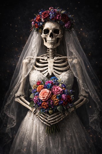 Gothic Skeleton Bride Poster, Dark Wall Art, Printable, Gothic Decor - Etsy