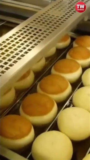 Donut making factory process with machines