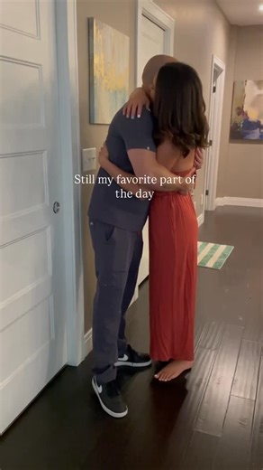 Holly Melby on Instagram: "I remember sitting by the window, waiting for his car to pull up when we were dating. 🥹 Now, three decades later, he walks through the door and my heart still flutters. 💛 Only now, I know that a simple hug does more than just feel good — it actually helps lower cortisol (your stress hormone) and boost oxytocin (your feel-good hormone). So when he walks in, I make sure to pause, hug him tight, and take a deep breath. That moment of connection resets everything — the m