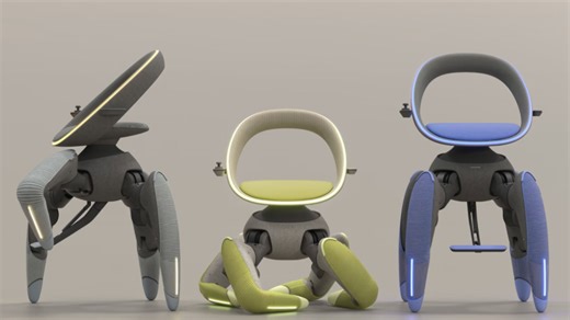 Toyota Walk me robot chair walks, climbs stairs and folds itself