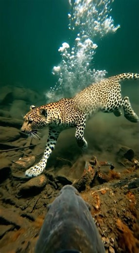 030- What if a leopard hunted underwater? 🐆 #shorts