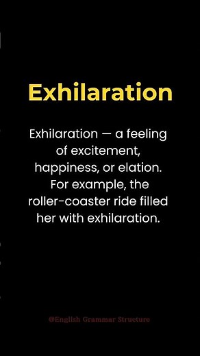 Exhilaration | English Vocabulary | #learnenglish #vocabulary