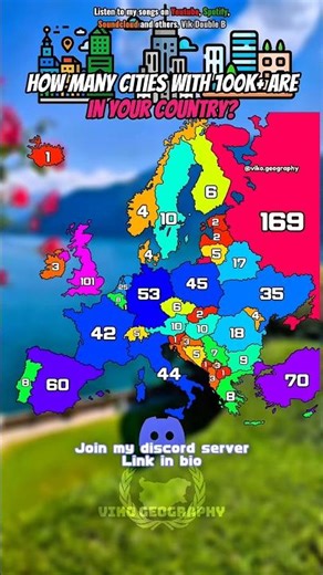 How many cities with +100K in your country? #geography#europe#map#mapping#fyp#mapper#fypviralシ゚