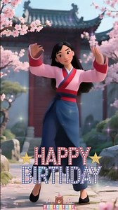 Mulan Happy Birthday Dance 🎂 Feliz Cumpleaños con Mulan 🥳 Princesa Disney Celebrando tu Cumpleaños