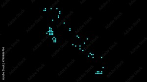 Bahamas digital map. Map of Bahamas in dotted style. Shape of the country filled with rectangles. Appealing video. Stock Video