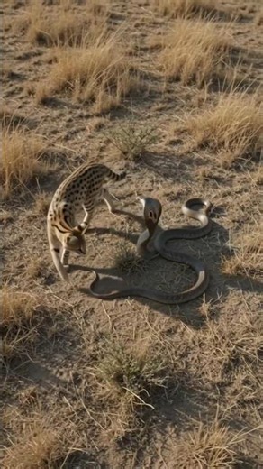 One Mistake Could Leave the Serval Blind Forever. #Serval #SpittingCobra #Wildlife