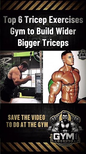 Top 6 Tricep Exercises Gym to Build Wider Bigger Triceps#TricepsWorkout #BiggerTriceps #