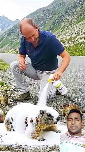 A Kind Man Rescued a helpless Marmot pups on the roadside #animals