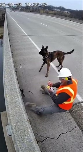 Dutch Shepherd Dog Pulls Bridge Inspector Back Seconds Before Collapse