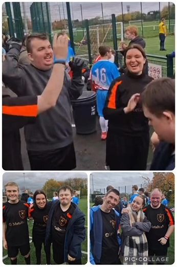 We couldn't be prouder of our Thrive FC team for taking part in the “Standing Tall Inclusive League”, a disability football league! ⚽️ The team showed incredible spirit and teamwork, and the atmosphere on the day was fantastic. There were lots of smiles, plenty of laughter, and a few brilliant goals scored! It's amazing to see the team excel both on and off the pitch & of course most importantly grow in skills and confidence each week. Well done, everyone! #ThriveFC #DisabilityFootball #Teamwork