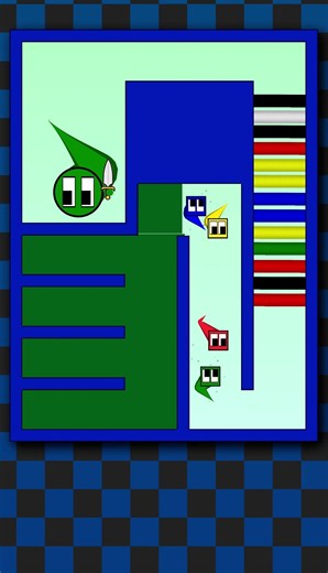 🟩🟦🟥🟨square race #satisfying #squarerace