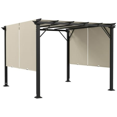 Outsunny Pergola Rétractable 10 Pieds x 10 Pieds pour Jardin, Beige - Walmart.ca