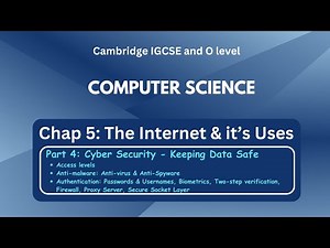 IGCSE Computer Science - The Internet & It's uses: Cyber Security - Keeping Data Safe - C5