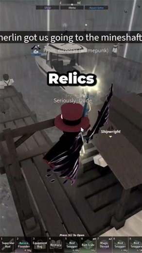 new update in fisch roblox (merlin's orb. totem carver, twisted relic, mineshaft, black market)