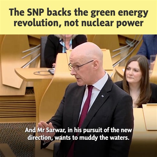 19K views · 745 reactions | The SNP is fully committed to supporting Scotland’s renewable energy sector to turbo-charge Scotland's green energy revolution. Our focus is on clean, sustainable energy and leading Scotland to a sustainable future. We will not back costly and outdated nuclear power stations. | Scottish National Party (SNP) | Facebook