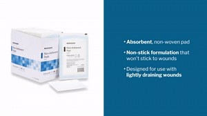 McKesson Non-Adherent Dressing Pads, Sterile, Nylon/Polyester, 3 in x 4 in, 100 Count, 1 Pack