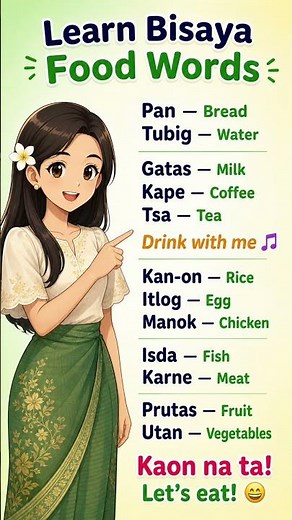 Learn Bisaya Food Words 🍽️ | Easy Cebuano for Beginners