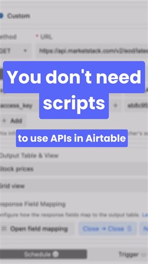 Data Fetcher | You don’t need scripts to use APIs in Airtable #airtable #nocode #automation #apis | Instagram