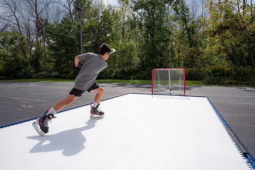 Skate Anytime - Premier 10' x 18' Synthetic Ice Rink for Hockey - Skateable Artificial Ice Tiles - Expandable - European Technology - Battle Tested for Hockey