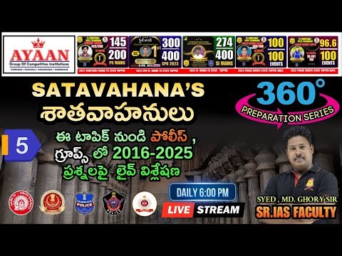 శాతవాహనులు - SATAVAHANA’S , by Ghori sir | EPISODE - 1| 360 - Preparation series | AYAAN INSTITUTE
