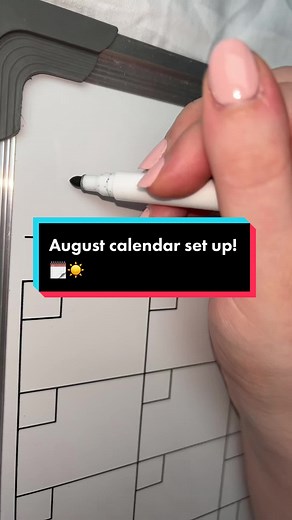 August calendar set up! 🗓️☀️ #asmr #whiteboard #satisfying #marker #handwriting #classroom #stationery #calendar #organize #fyp