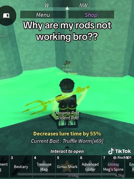 Why are my rods not working?? #fisch #roblox #brinepool #fischrods #game #fun #fyp #joke #gaming