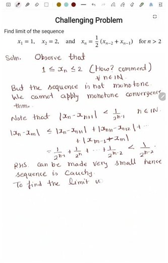 A Famous Sequence Problem | Cauchy Criterion