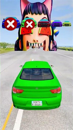 Big and Small Car vs Zoeye watermelon - BeamNG.Drive