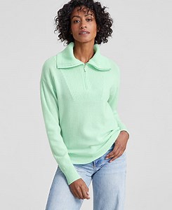 Charter Club Women's Quarter-Zip Sweater, Created for Macy's - Macy's