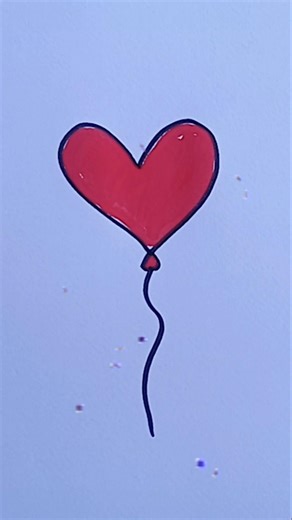 How to Draw a Cute Heart Balloon ❤️🎈#HeartBalloonDrawing #CuteDrawing #EasyDrawing #SimpleDrawing